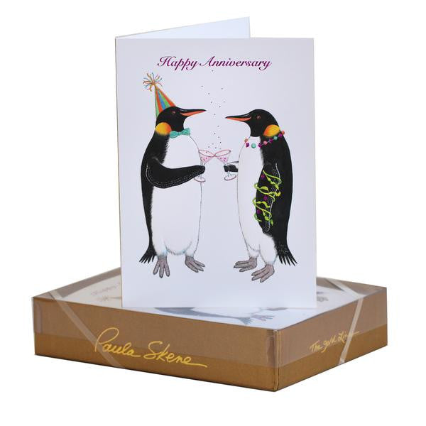 Toasting Penguins - Happy Anniversary